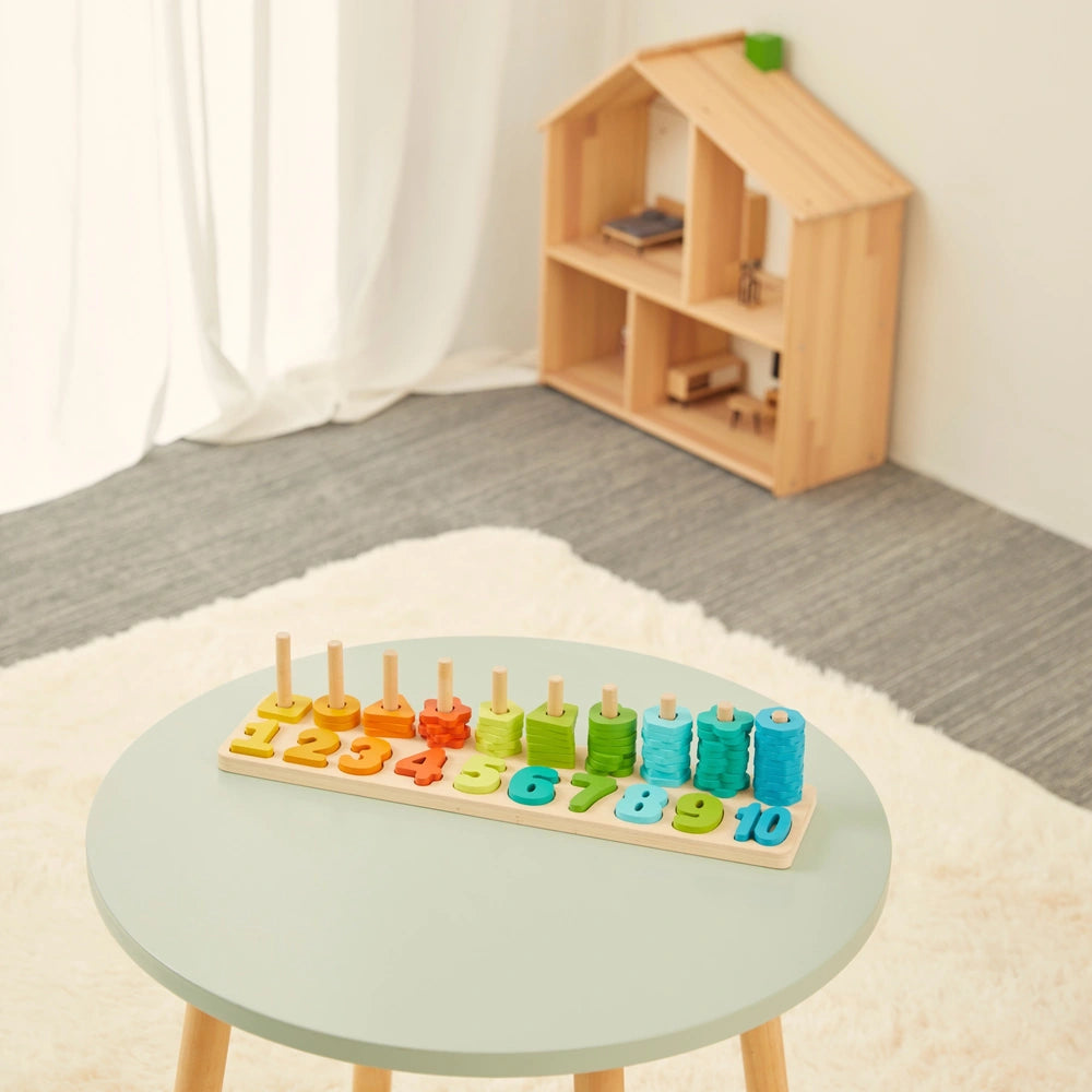 Squirrel Play Wooden Counting Shape Sorter Set 65 Pieces