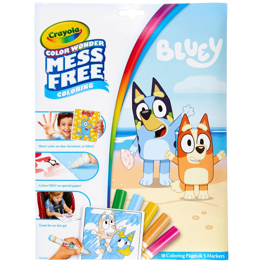 Crayola Color Wonder Bluey Colouring Pages Book And Markers Set