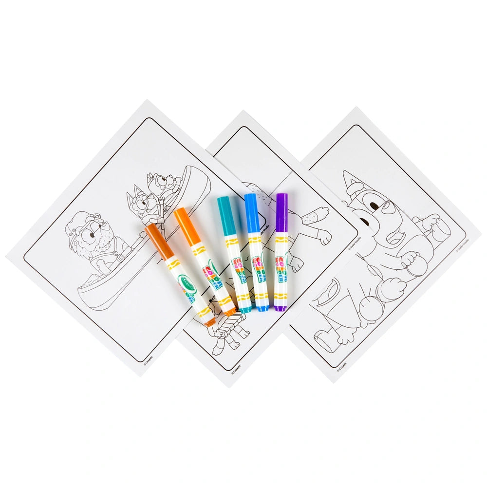 Crayola Color Wonder Bluey Colouring Pages Book And Markers Set