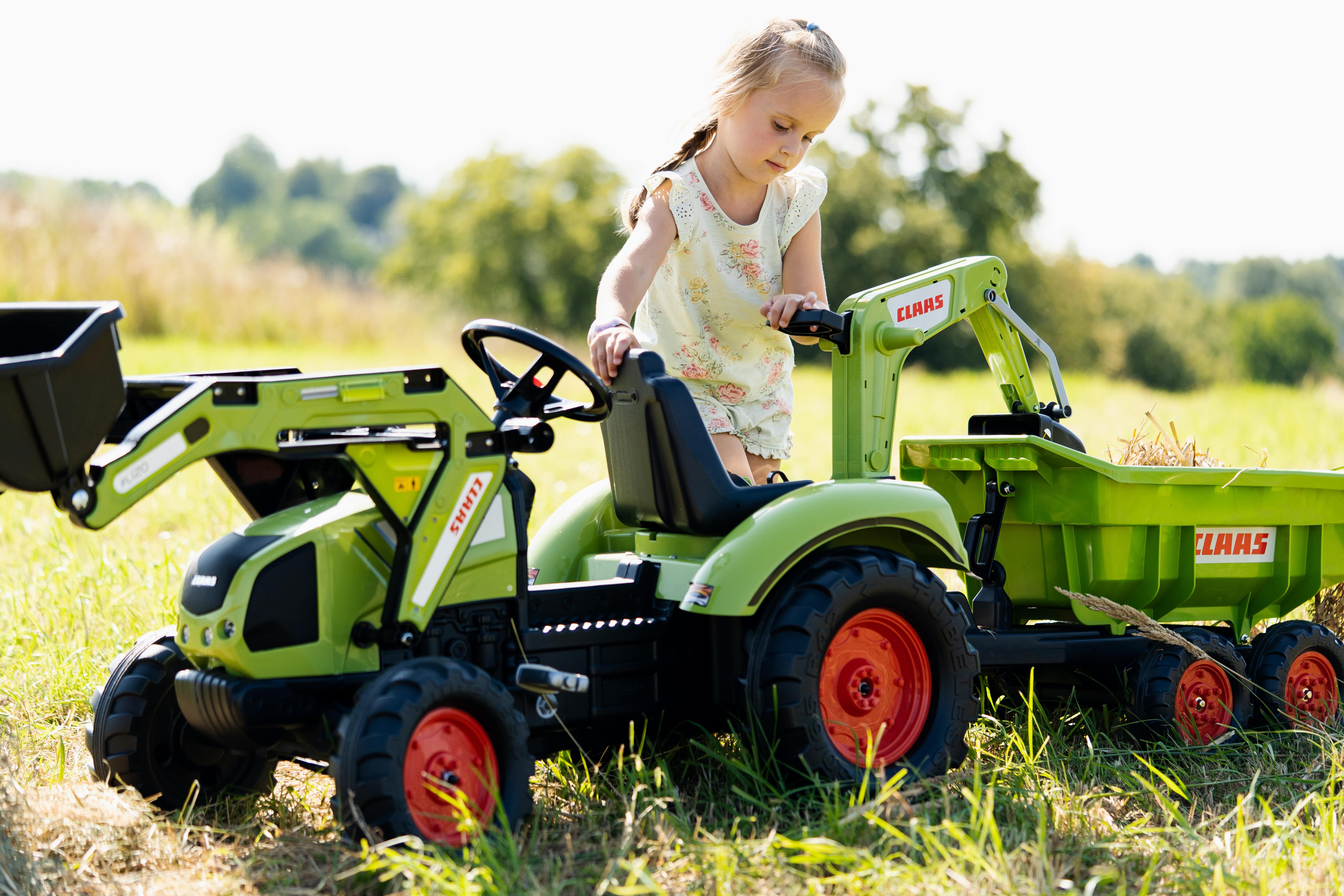 Claas Backhoe With Excavator And Maxi Tilt Trailer