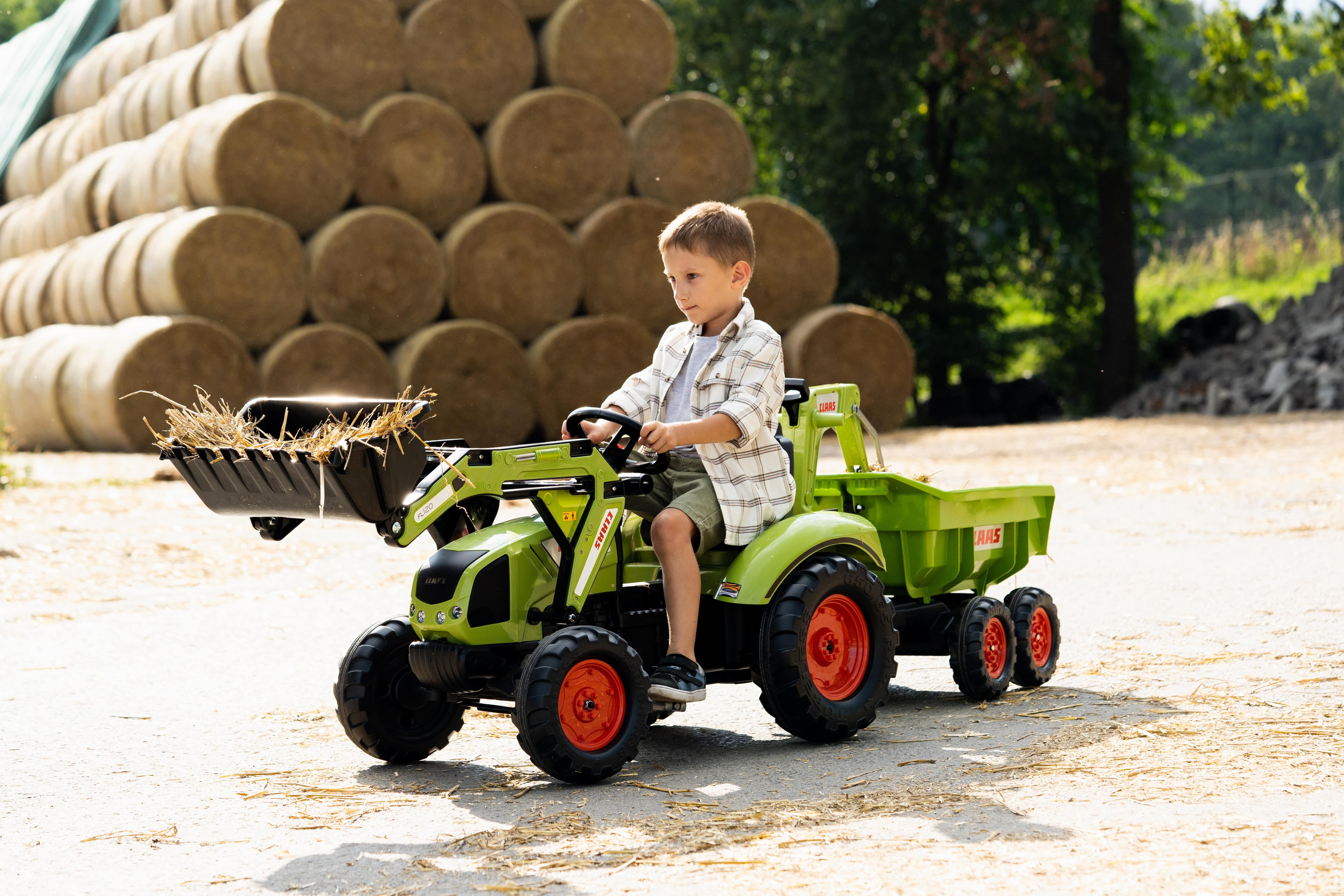 Claas Backhoe With Excavator And Maxi Tilt Trailer