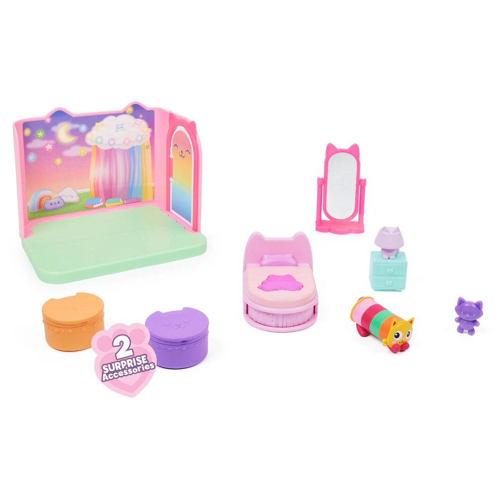 Gabby’s Dollhouse Sweet Dreams Bedroom With Cat Figure And Accessories