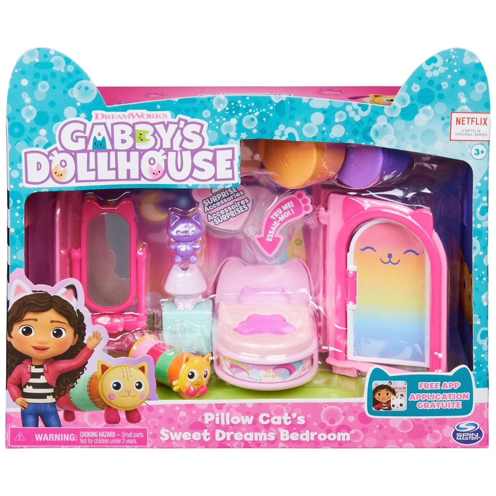 Gabby’s Dollhouse Sweet Dreams Bedroom With Cat Figure And Accessories