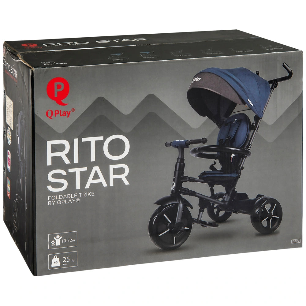 Q Play Rito Star Folding Trike Blue
