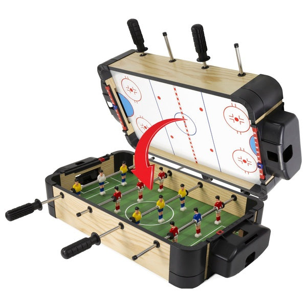 Foosball And Air Hockey 2-In-1 Game Tabletop 50Cm