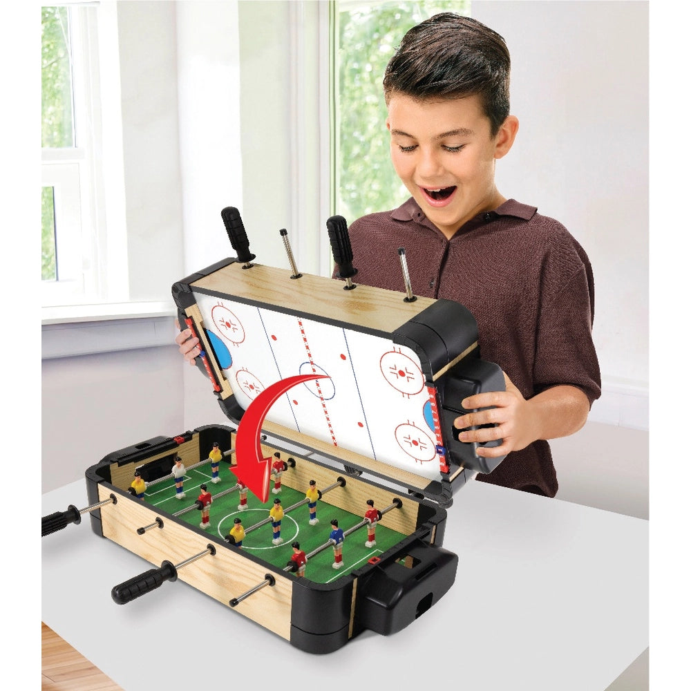 Foosball And Air Hockey 2-In-1 Game Tabletop 50Cm