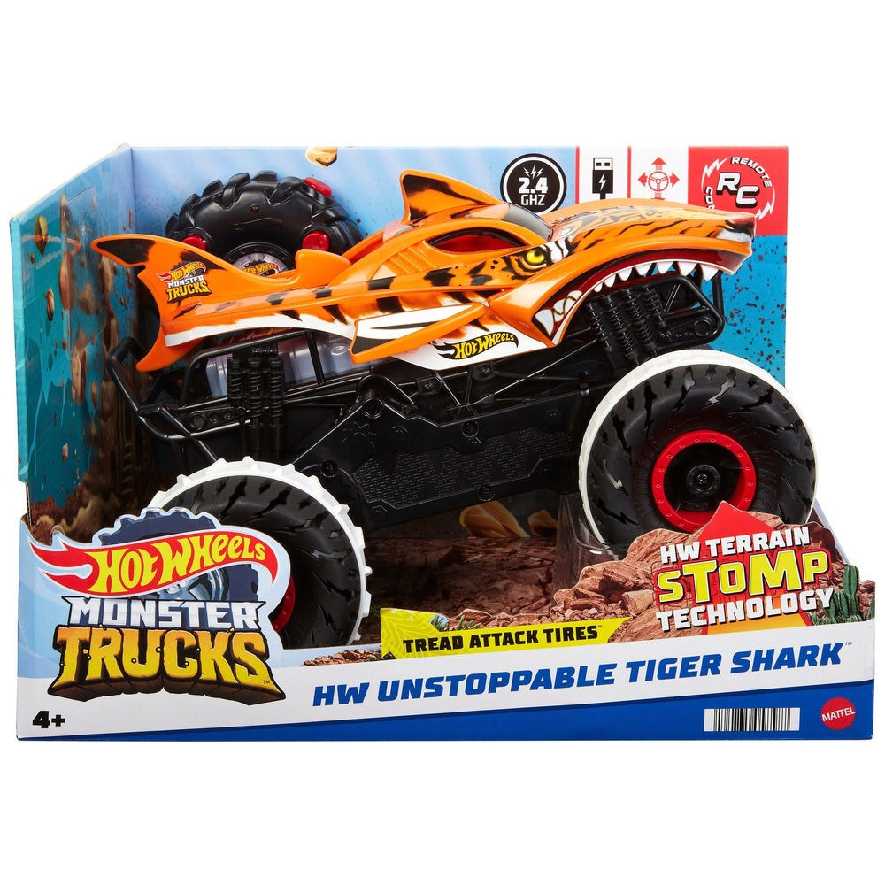 Hot Wheels Monster Truck Remote Control Unstoppable Tiger Shark