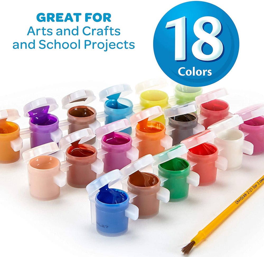 Crayola 18 Count Assorted Colors Washable Kids Paint