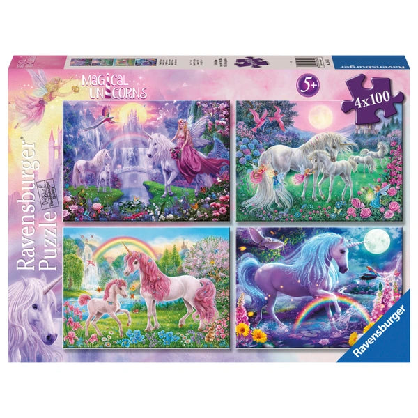 Ravensburger Magical Unicorns 4X 100 Piece Jigsaw Puzzle Bumper Pack