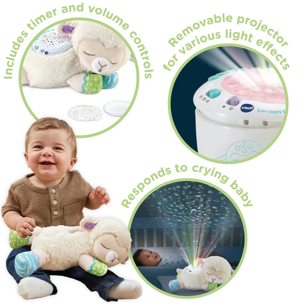 Vtech 3-In-1 Starry Skies Sheep Soother Star Projector And Night Light