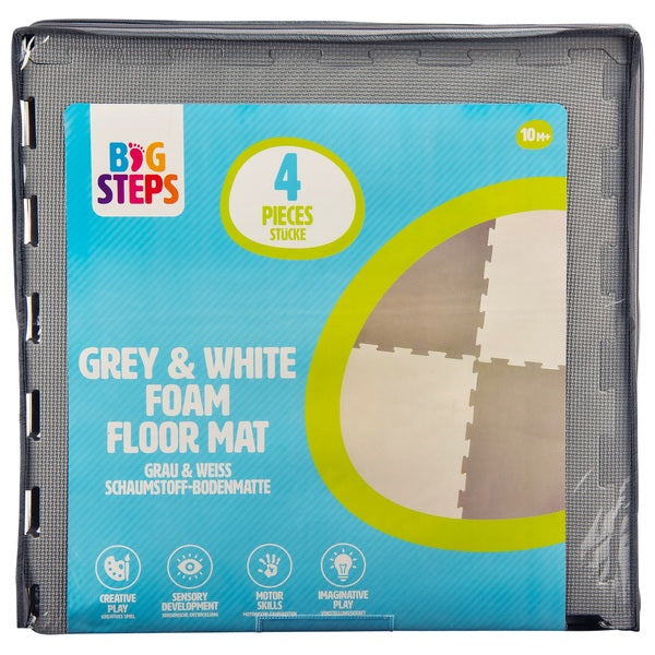 Big Steps Grey And White Foam Floor Mat