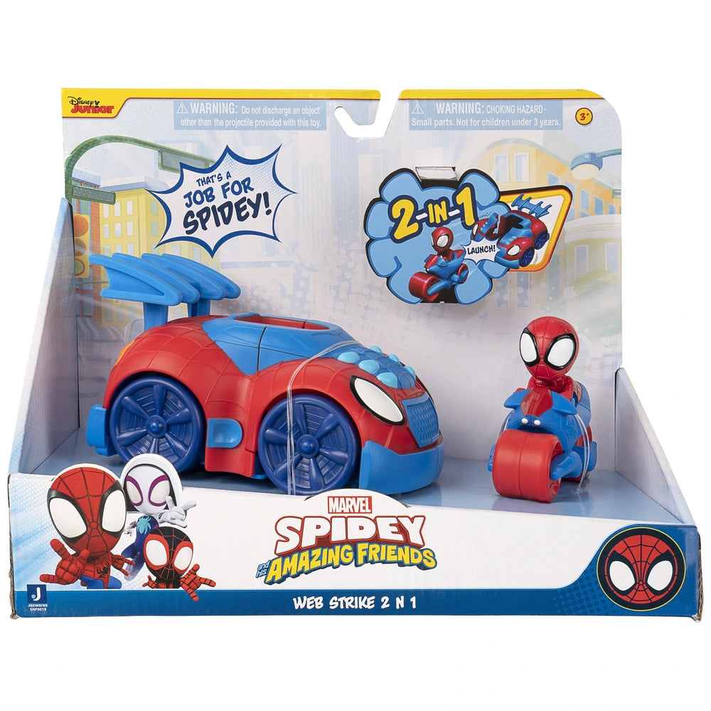 Marvel's Spidey And His Amazing Friends Web Strike 2 N 1 Vehicle