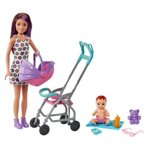Barbie Skipper Babysitters Pushchair And 2 Dolls Playset
