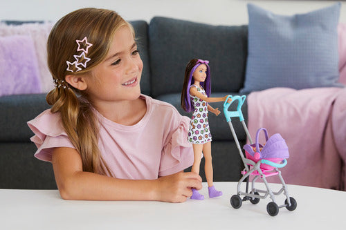 Barbie Skipper Babysitters Pushchair And 2 Dolls Playset