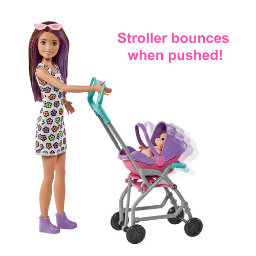 Barbie Skipper Babysitters Pushchair And 2 Dolls Playset