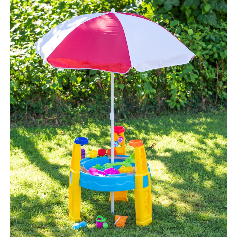 Sand And Water Table With Sun Umbrella