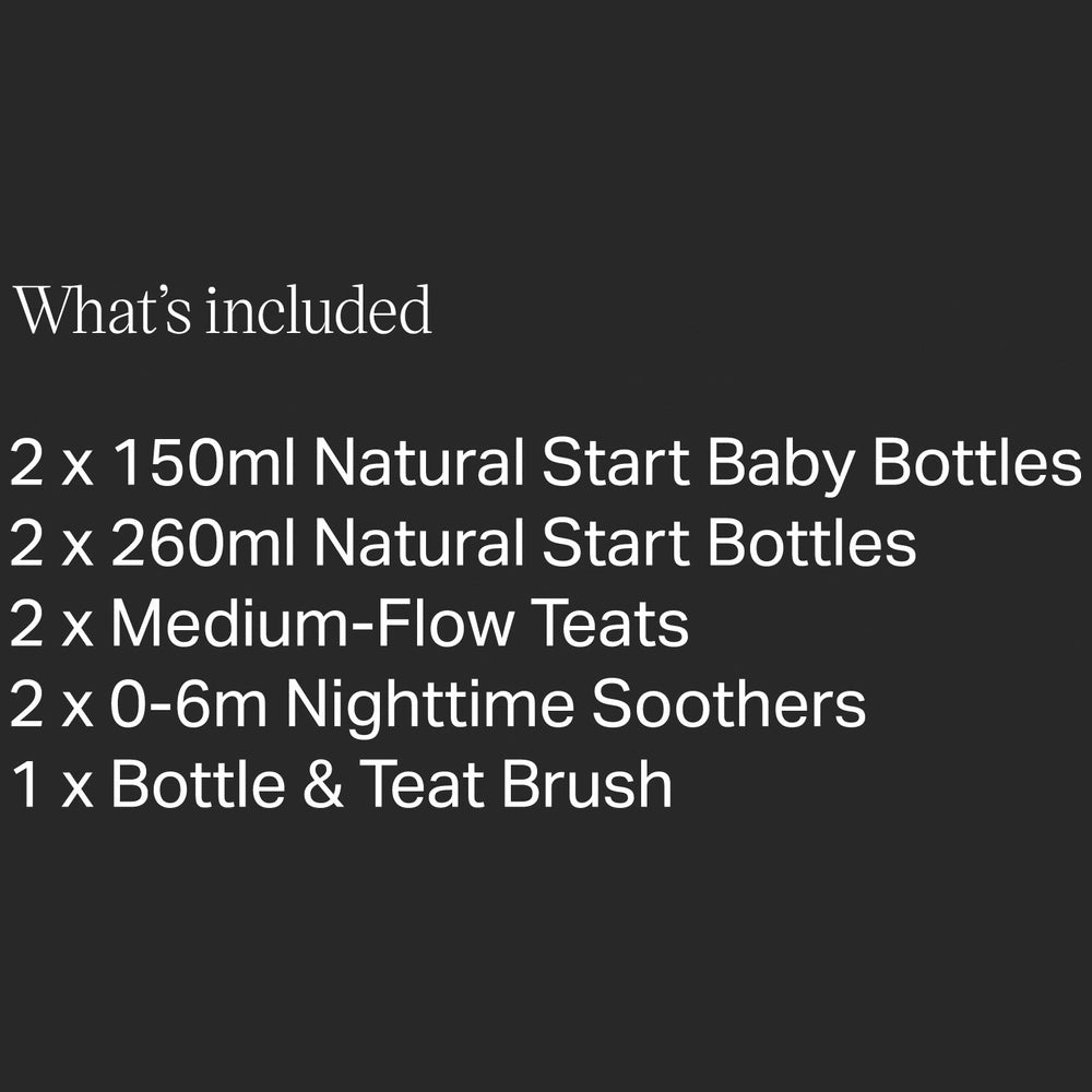 Tommee Tippee Natural Start Self-Sterilising Anti-Colic Baby Bottles Newborn Starter Set 9 Piece