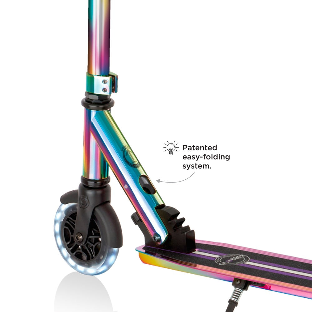 Globber Flow Element Lights 2-Wheel Foldable Scooter - Neochrome