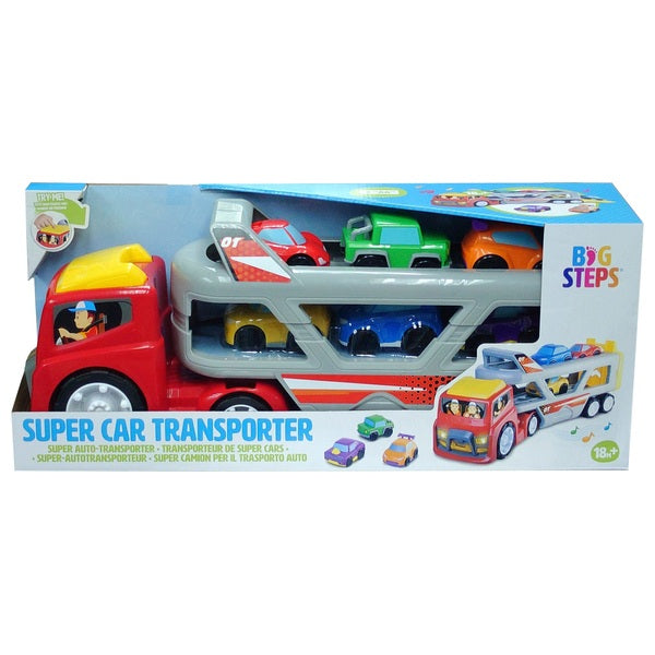 Big Steps Transporter Truck Super Car Playset
