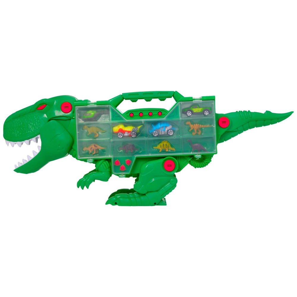 Teamsterz Beast Machines Playset T-Rex Transporter Carry Case With Vehicles And Dinosaur Figures