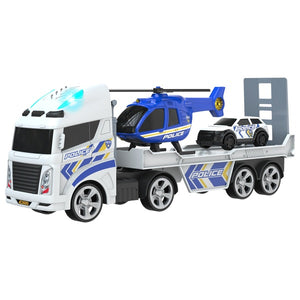 Super Wheelz Small Light And Sound Police Heli Transporter