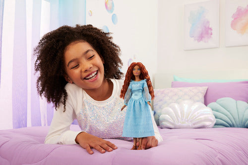 Disney The Little Mermaid Ariel Fashion Doll On Land In Signature Blue Dress