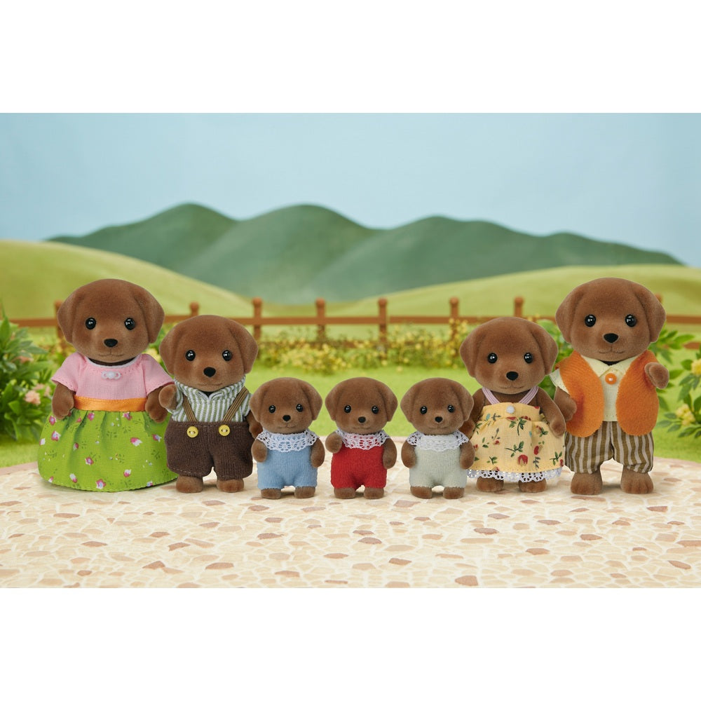 Sylvanian Families Chocolate Labrador Family 7 Pack