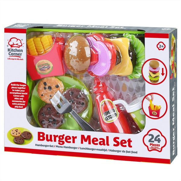 Kitchen Corner Play Food Burger Meal 24 Piece Set
