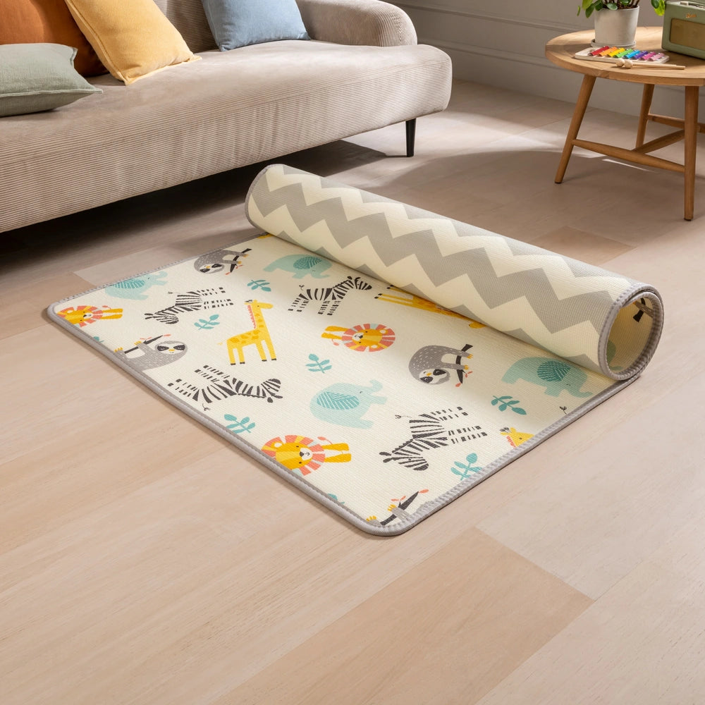 Babyzee Reversible Safari Baby Play Mat