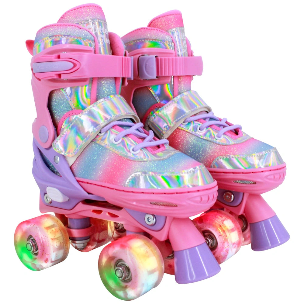 Glitter Glow Roller Skates With Led Wheels Uk Size 9 - 12