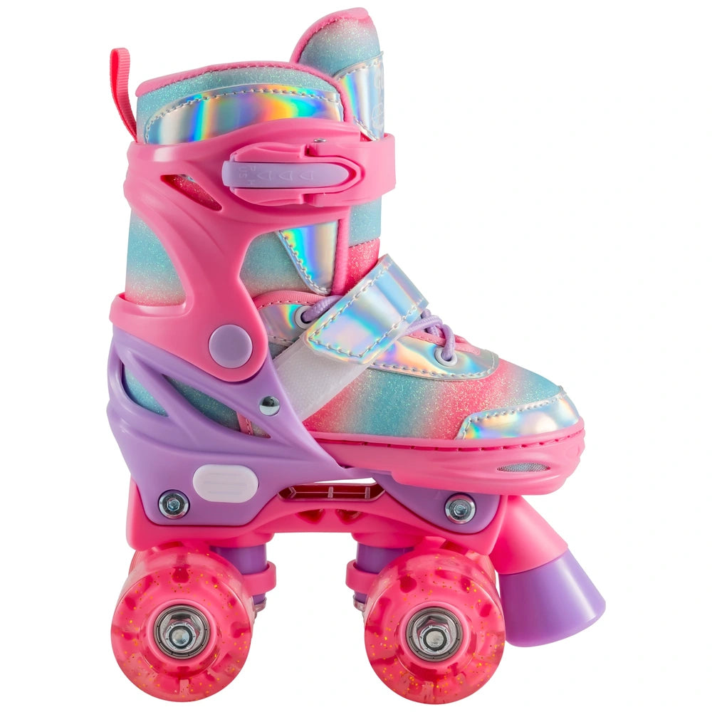 Glitter Glow Roller Skates With Led Wheels Uk Size 9 - 12