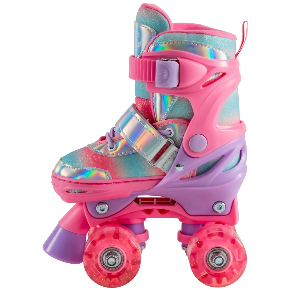 Glitter Glow Roller Skates With Led Wheels Uk Size 9 - 12