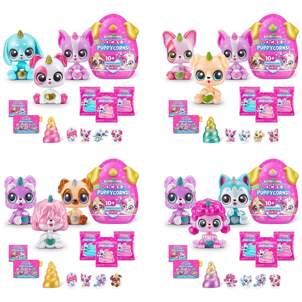 Rainbocorns Pocket Puppycorn 3 Pack By Zuru