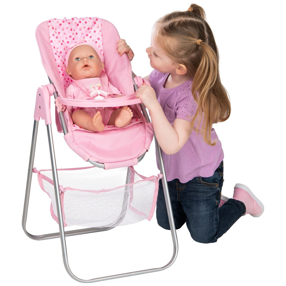 Pink Spot Print Doll's High Chair