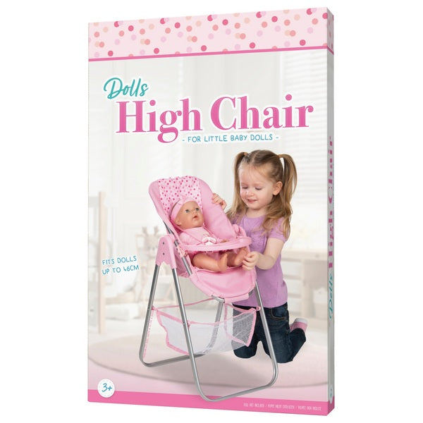 Pink Spot Print Doll's High Chair