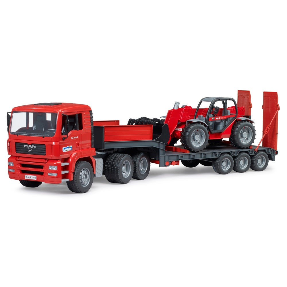 Bruder Man Tga Semi-Trailer Truck With Manitou Telehandler Toy