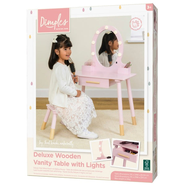 Light Up Wooden Vanity Table