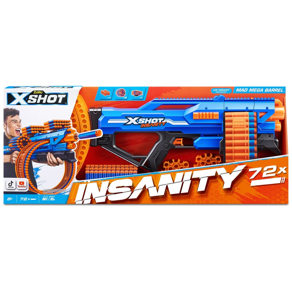 X Shot Insanity-Mad Mega Barrel By Zuru