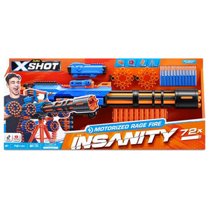 X-Shot Insanity Motorized Rage Fire 72 Darts By Zuru