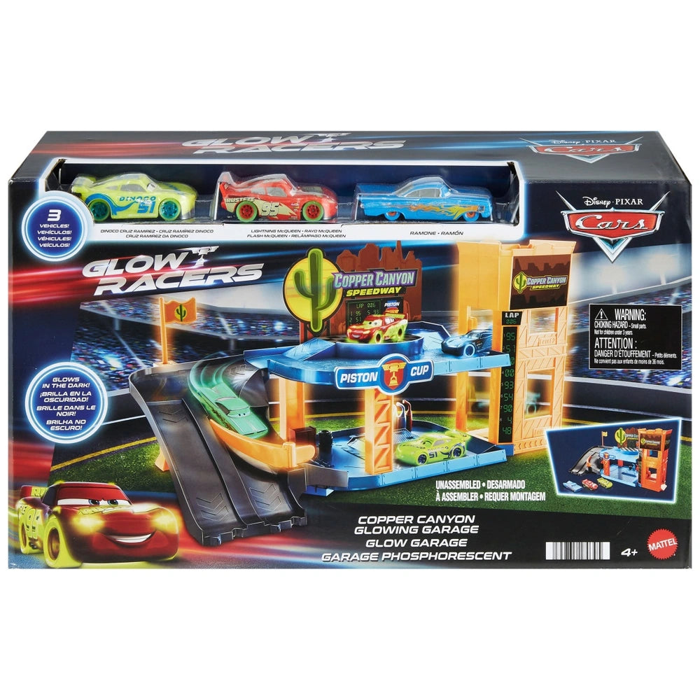 Disney Cars Glow Racers At The Copper Canyon Glowing Garage