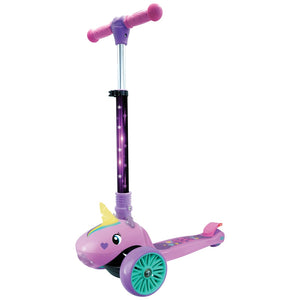 858 Elite Unicorn Light-Up Folding 3 Wheel Scooter