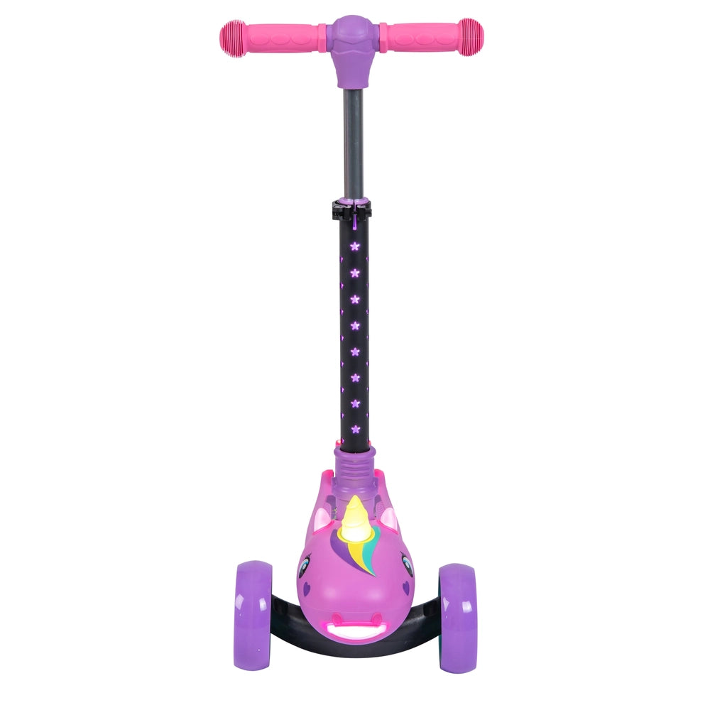 858 Elite Unicorn Light-Up Folding 3 Wheel Scooter
