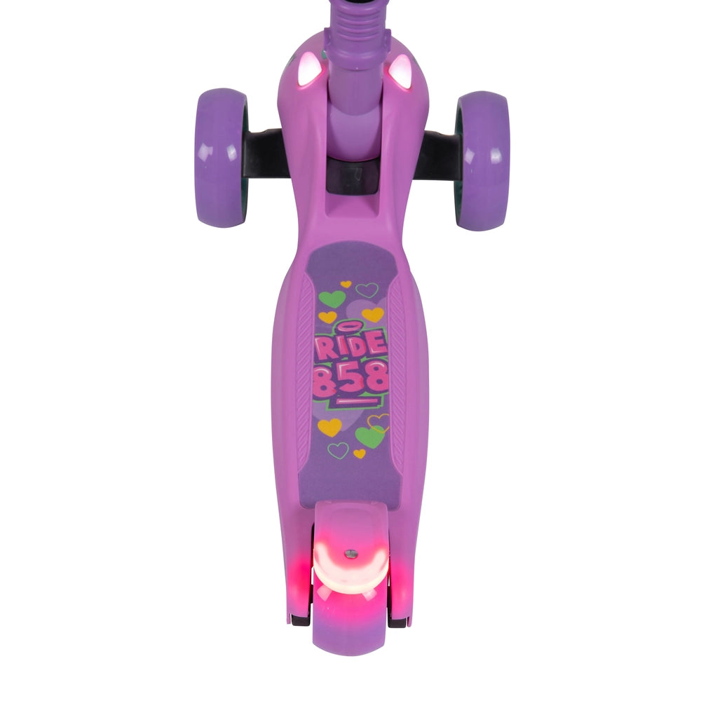 858 Elite Unicorn Light-Up Folding 3 Wheel Scooter