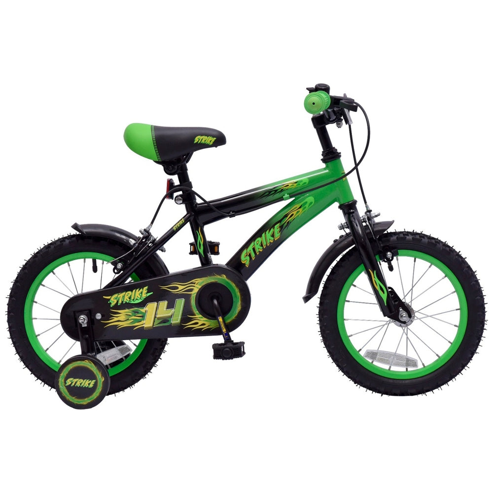 14 Inch Strike Green & Black Bike