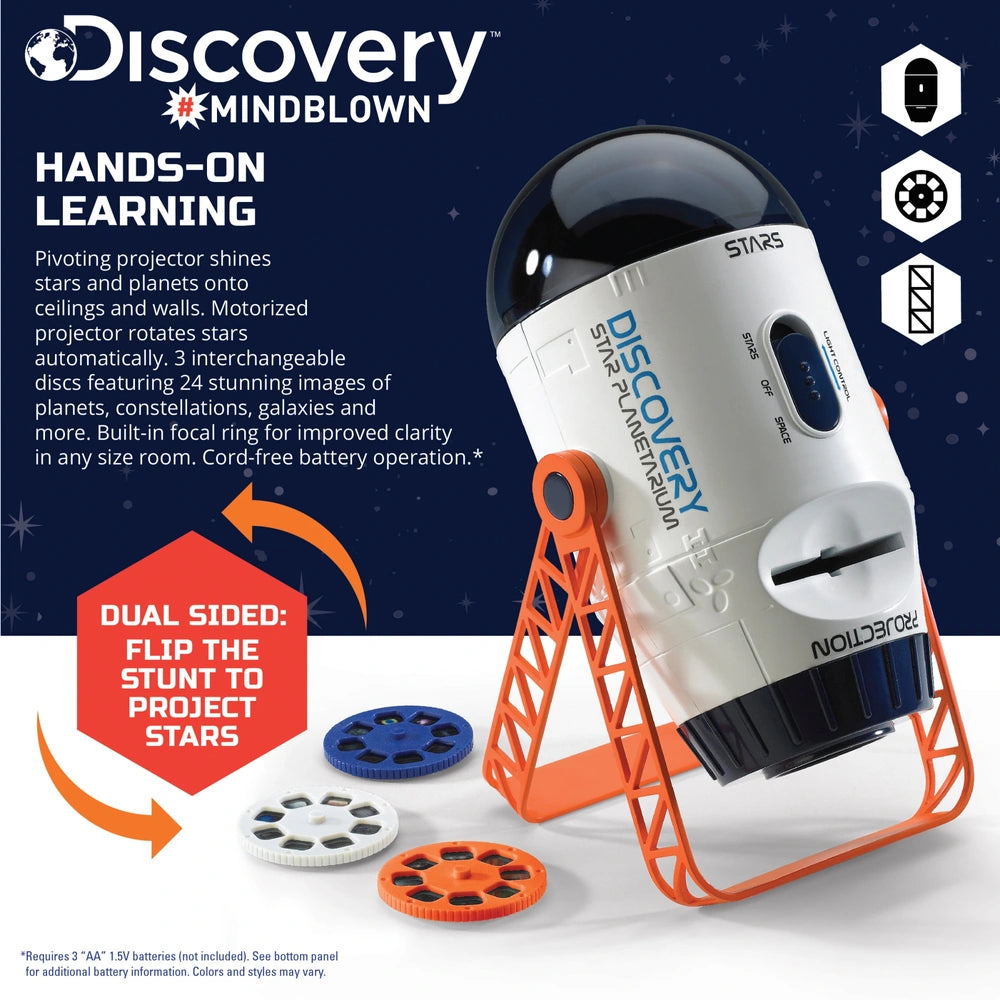 Discovery Mindblown Planetarium Projector 2-In-1 Stars & Planet Projection