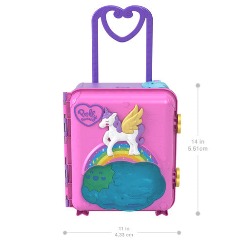 Polly Pocket Pollyville Resort Roll Away Suitcase Playset