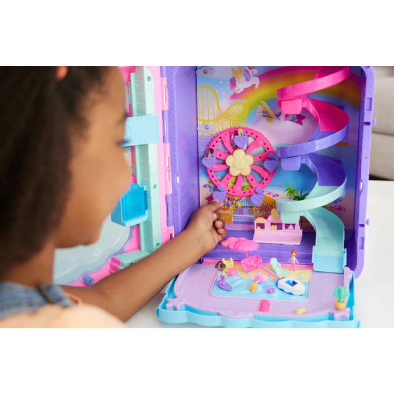 Polly Pocket Pollyville Resort Roll Away Suitcase Playset