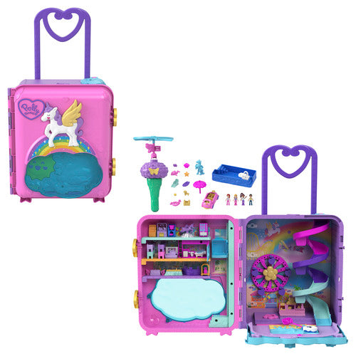 Polly Pocket Pollyville Resort Roll Away Suitcase Playset