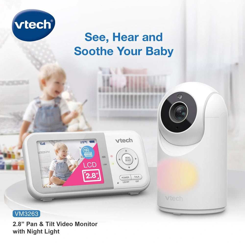 Vtech Vm3263 2.8" Pan & Tilt Video Monitor With Night Light
