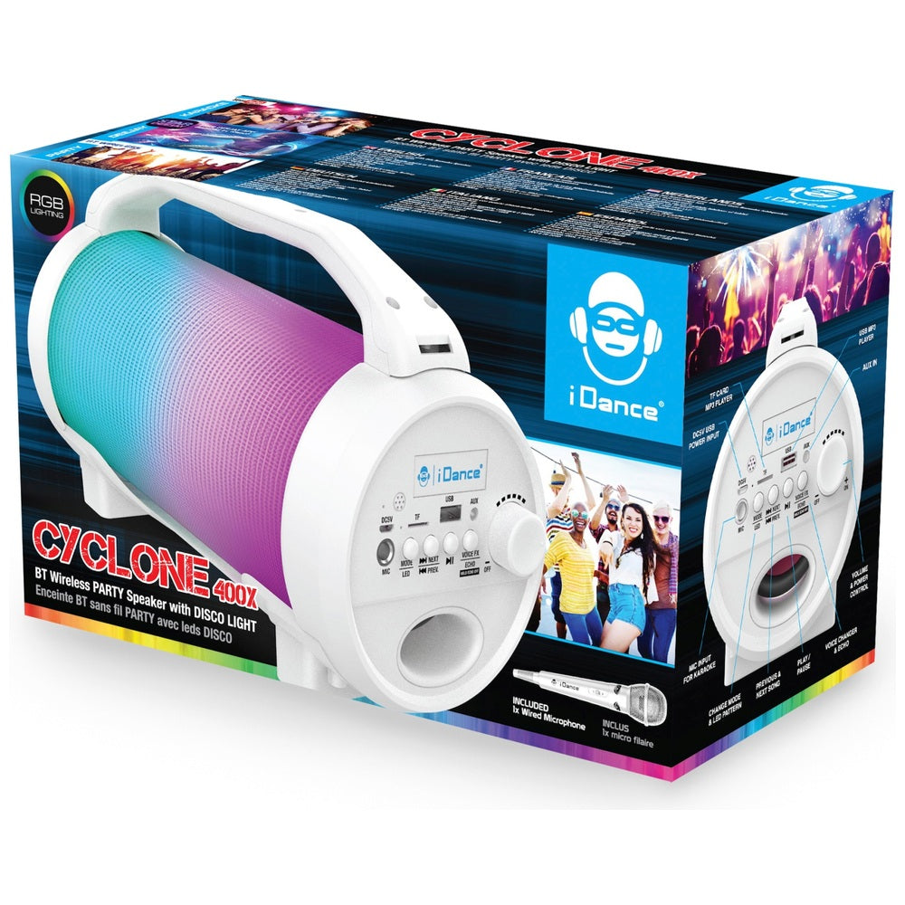 Idance Cyclone 400X Bluetooth Party Speaker With Disco Lights